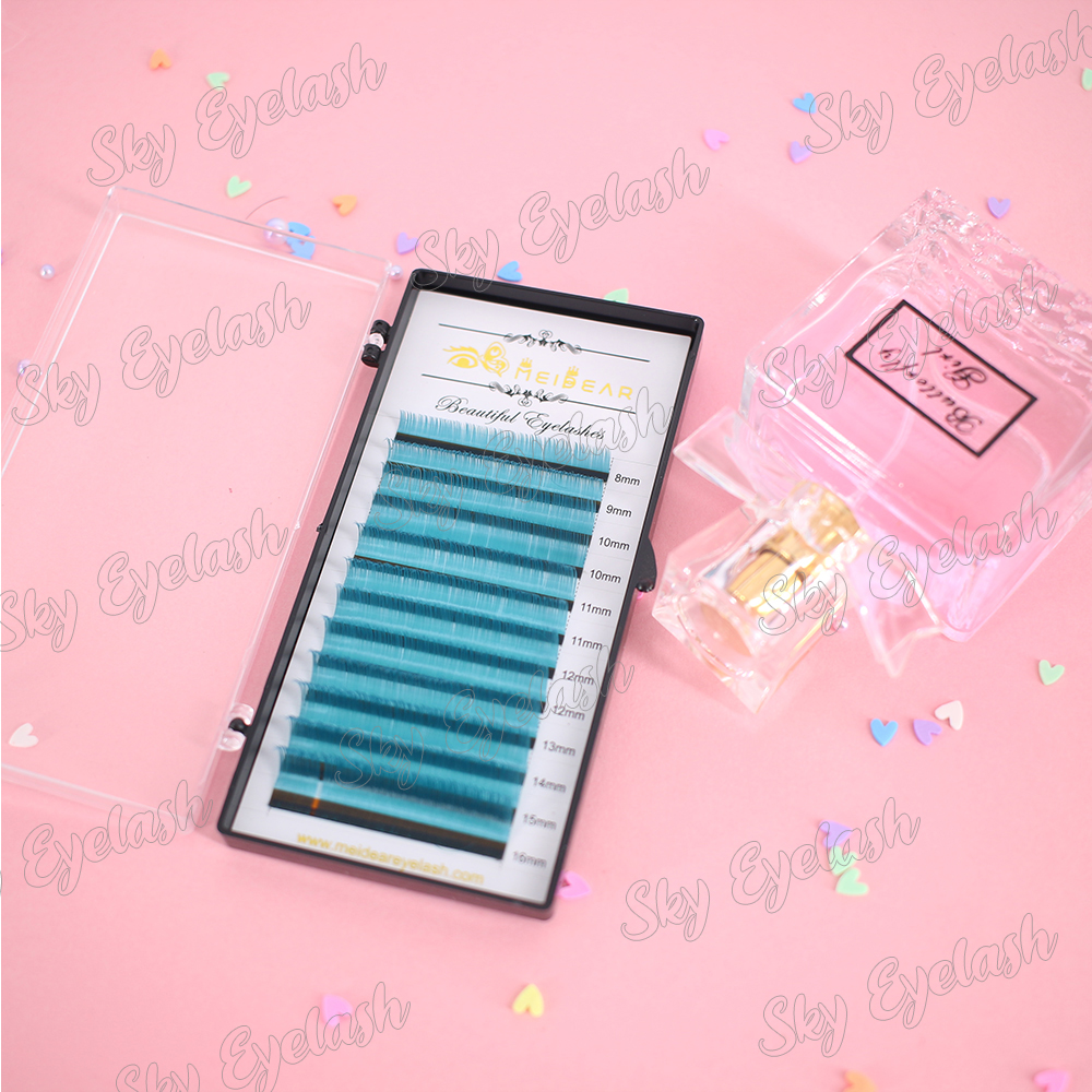 Colorful colored eyelash extensions vendor supplier from China whoelsale to US, europe